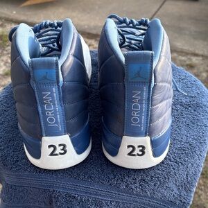 Jordan 12 Retro Blue and Light Blue Sneakers